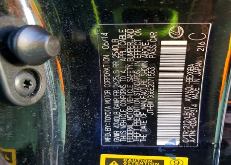 2014 Lexus Es 300H из США, поврежденный, VIN JTHBW1GG6E2071553